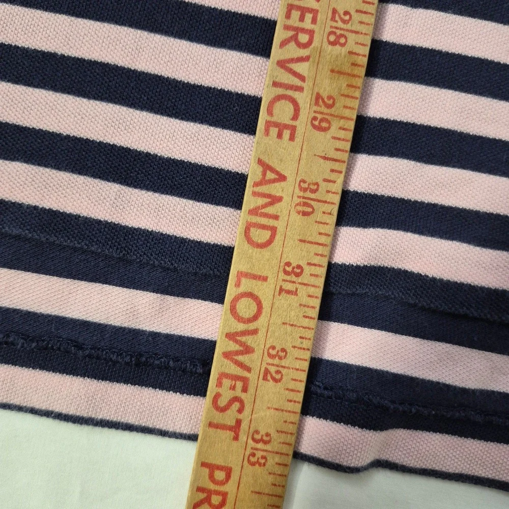 Polo Ralph Lauren Polo Shirt Mens XL Pink Navy Striped Cotton Pique Preppy Pony